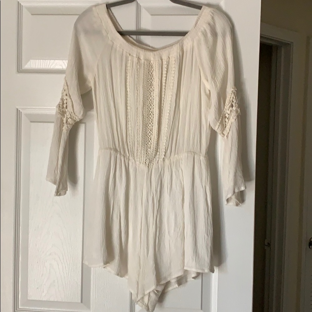Off-the-Shoulder White Romper